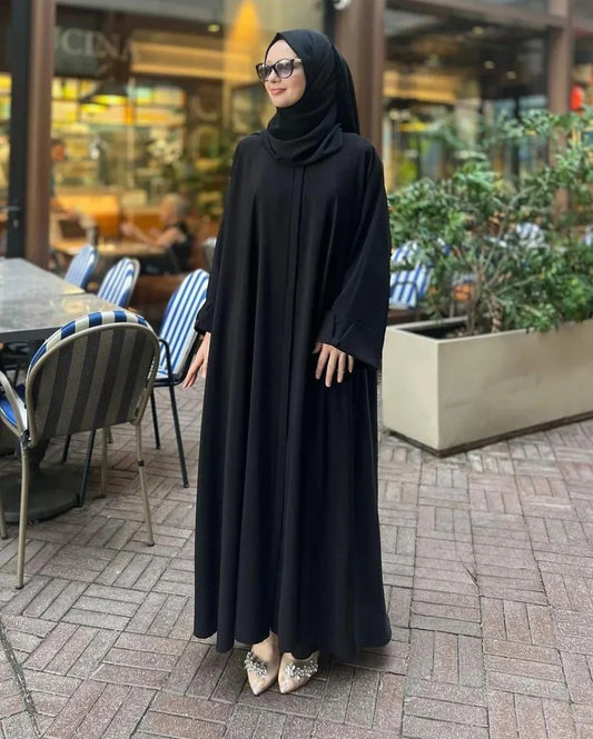 Black Classic Abaya with Matching Stoller