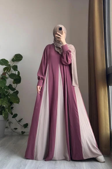 Rose & Beige Dilim Garni Dress