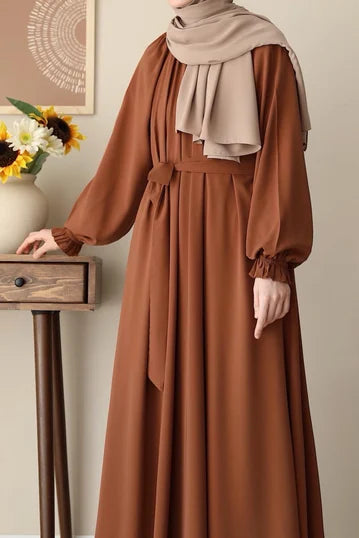Mahinur Dress in Soft Tan
