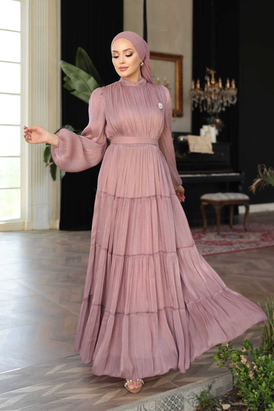 Modest Rose Bridesmaid Dress