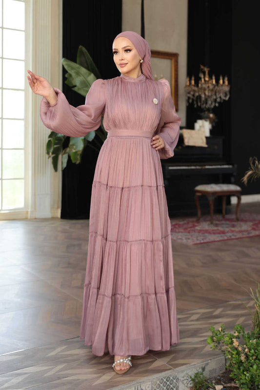 Modest Rose Bridesmaid Dress