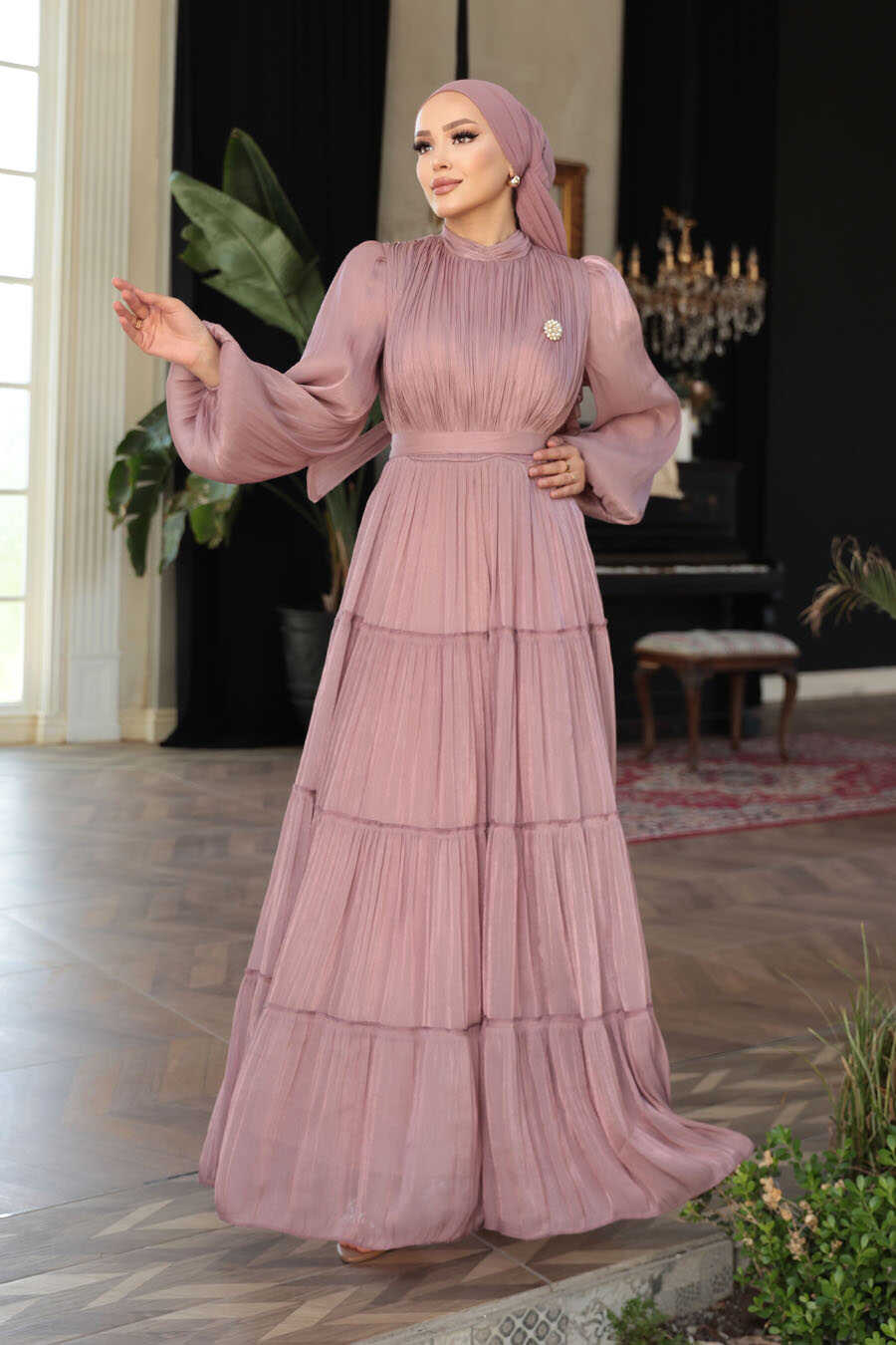 Modest Rose Bridesmaid Dress