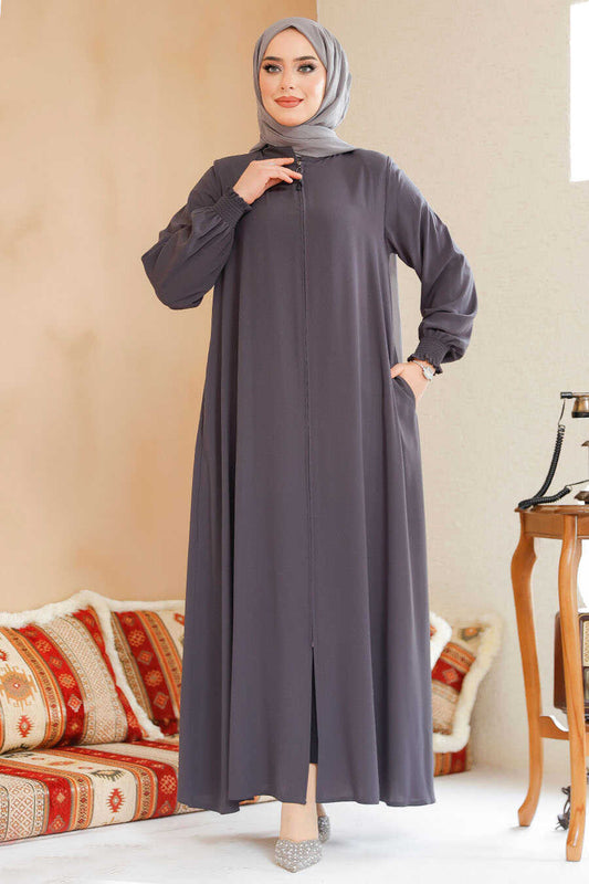 Smoke Grey Turkish Abaya