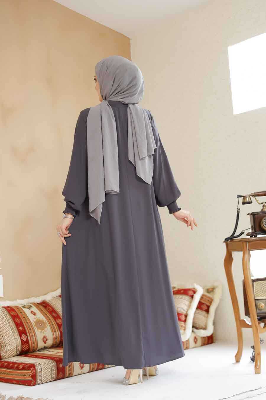 Smoke Grey Turkish Abaya