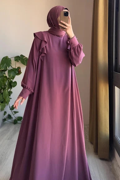 Rose Ruffle Detail Midi Dress