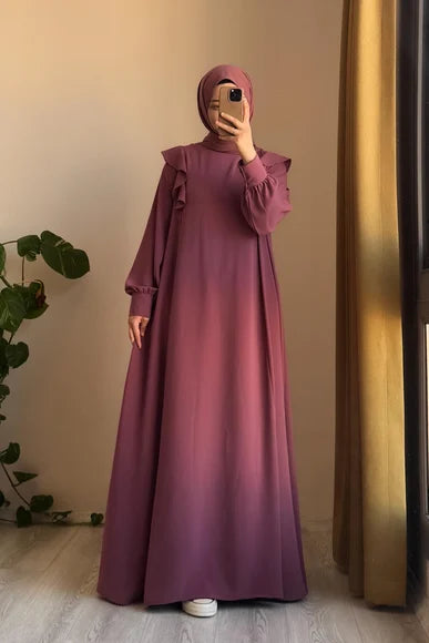 Rose Ruffle Detail Midi Dress