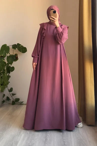 Rose Ruffle Detail Midi Dress