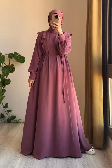 Rose Ruffle Detail Midi Dress