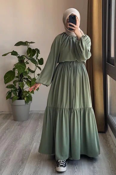 Sima Skirt Suit in Sage Green